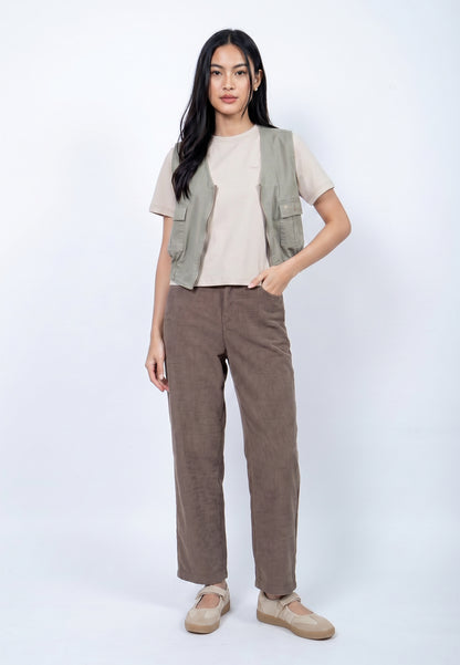 Triset Casual Cargo Vest Rompi Outer Wanita | Cropped Fitted | TJ6000850