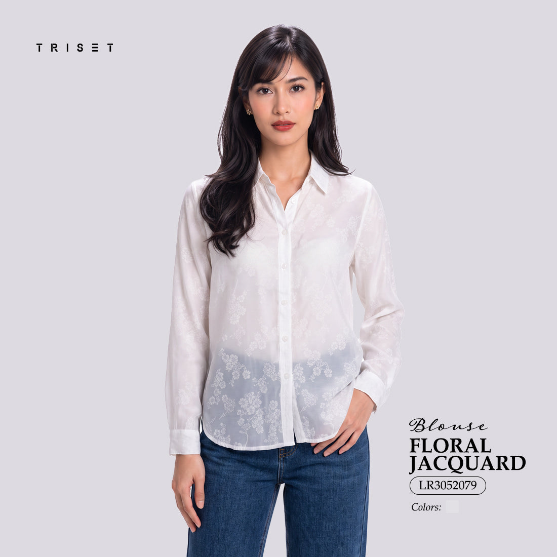 Triset Ladies Blouse Wanita Lace Floral Lengan Panjang | Reguler Fit | LR3052078