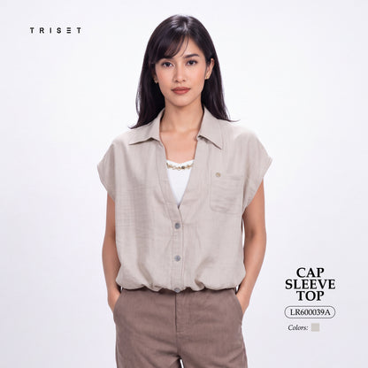 Triset Ladies Blouse Wanita V Neck Tanpa Lengan | Reguler Fit | LR600039A