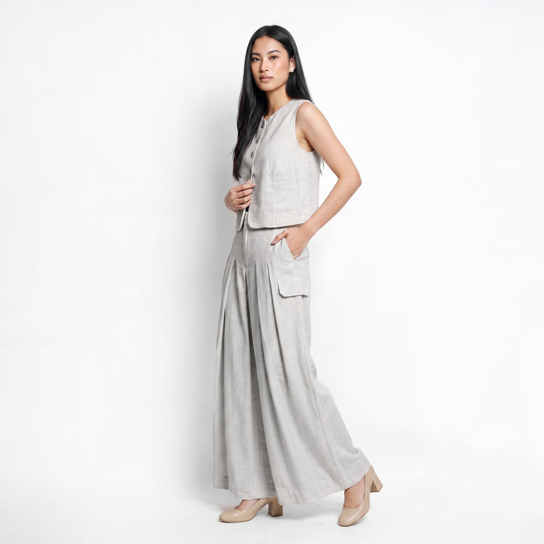 Triset Casual Rompi Outer Wanita Semi Crop Tanpa Lengan | Reguler Fit | TJ6001151