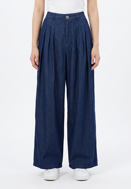 TRISET Celana Culote Denim Wanita Highwaist Wide Leg | Reguler Fit | Casual | TP5008670