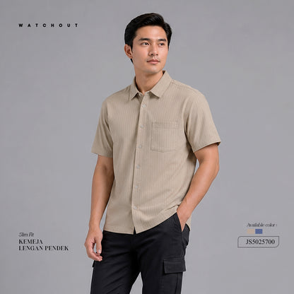 Watchout Kemeja Pria Lengan Pendek | Slim Fit | Jeans | JS5025700