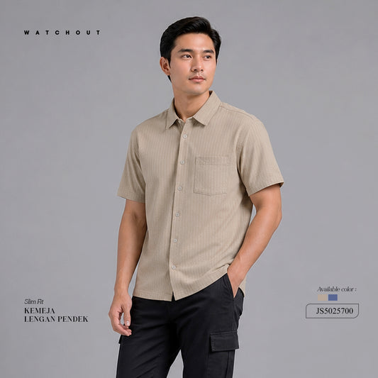 Watchout Kemeja Pria Lengan Pendek | Slim Fit | Jeans | JS5025700