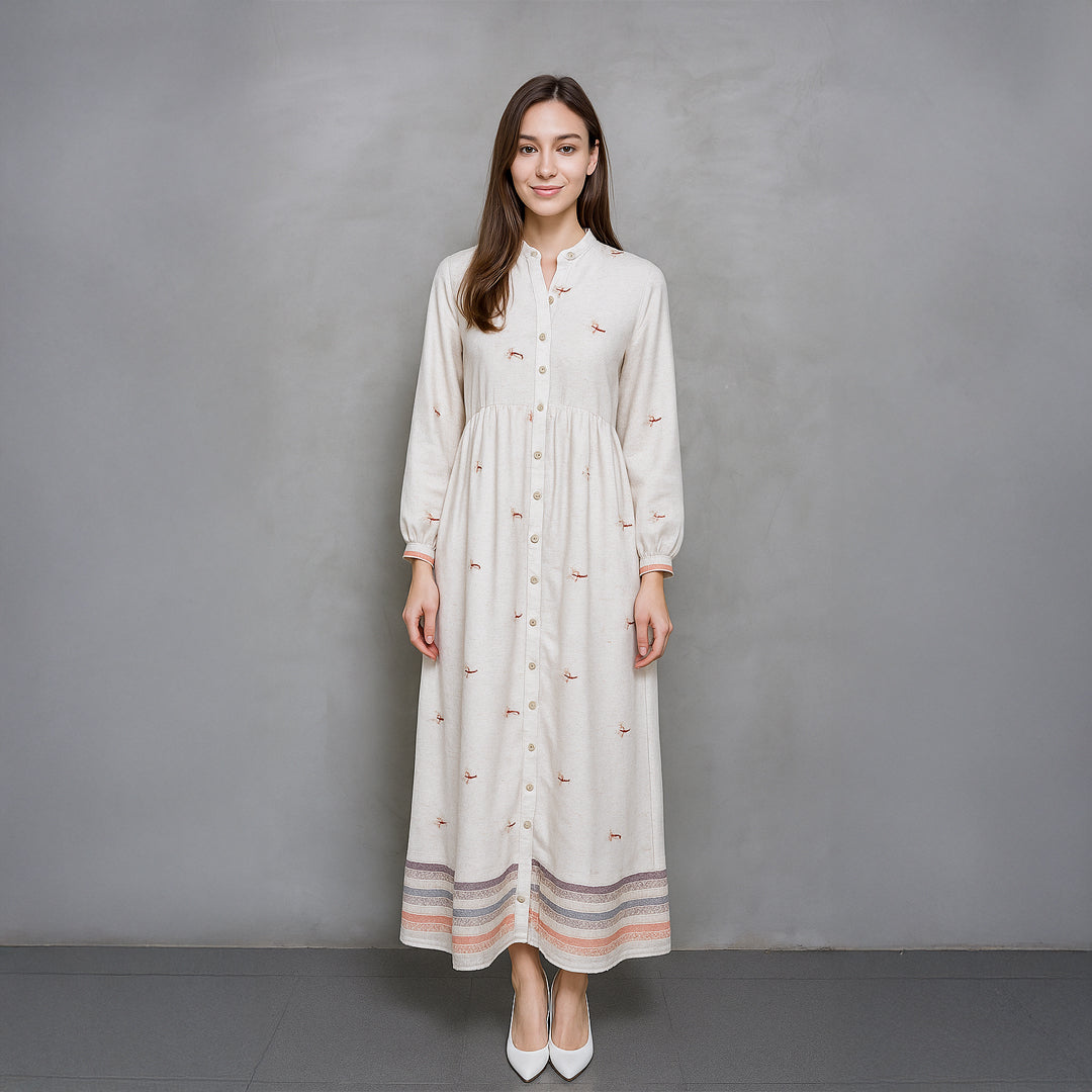 Triset Ladies Maxi Dress Wanita Embroidery Lengan Panjang A Line | Reguler Fit | LD8004401