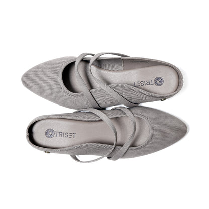 Triset Sepatu Wanita | Knit Cross-Strap | Flat | Mules | TF7001909