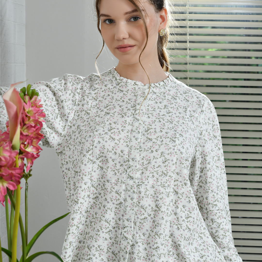 Triset Ladies Blouse Wanita Floral Lengan Tujuh Perdelapan | Reguler Fit | LR5000378