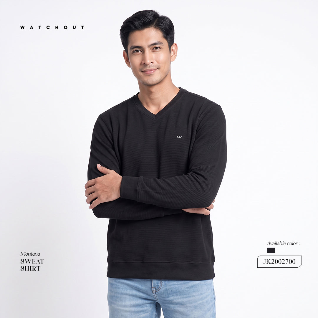 Watchout Pakaian Sweat Shirt Lengan Panjang Pria Montana | Reguler Fit | Jeans | JK200270001