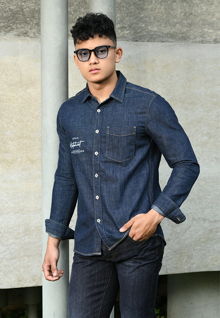 WATCHOUT KEMEJA PRIA LENGAN PANJANG | SLIM FIT | JEANS | JS3034010