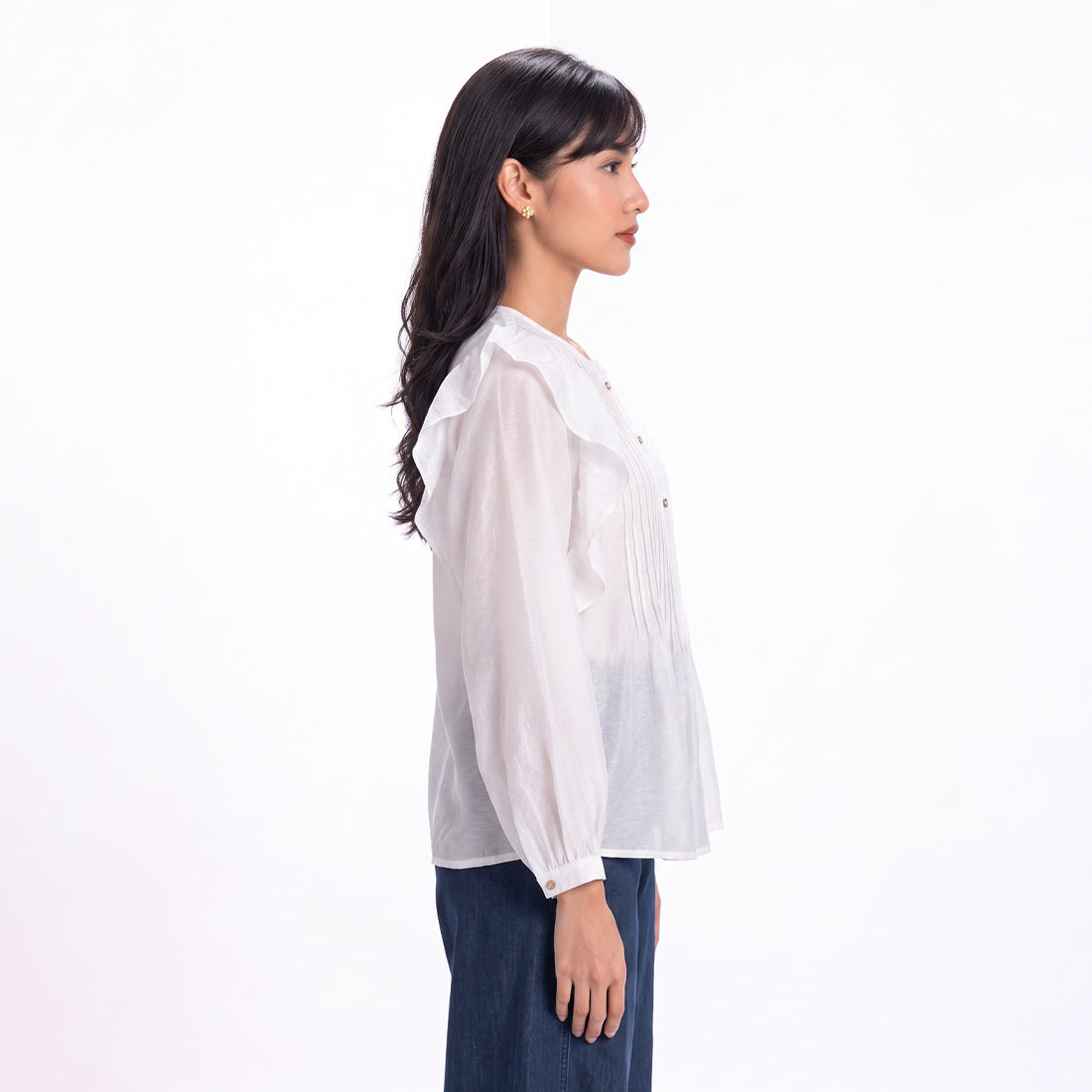Triset Ladies Blouse Wanita Ruffle Lengan Panjang | Reguler Fit | LR305259A