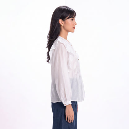 Triset Ladies Blouse Wanita Ruffle Lengan Panjang | Reguler Fit | LR305259A