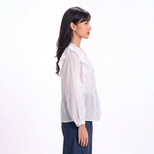 Triset Ladies Blouse Wanita Ruffle Lengan Panjang | Reguler Fit | LR305259A