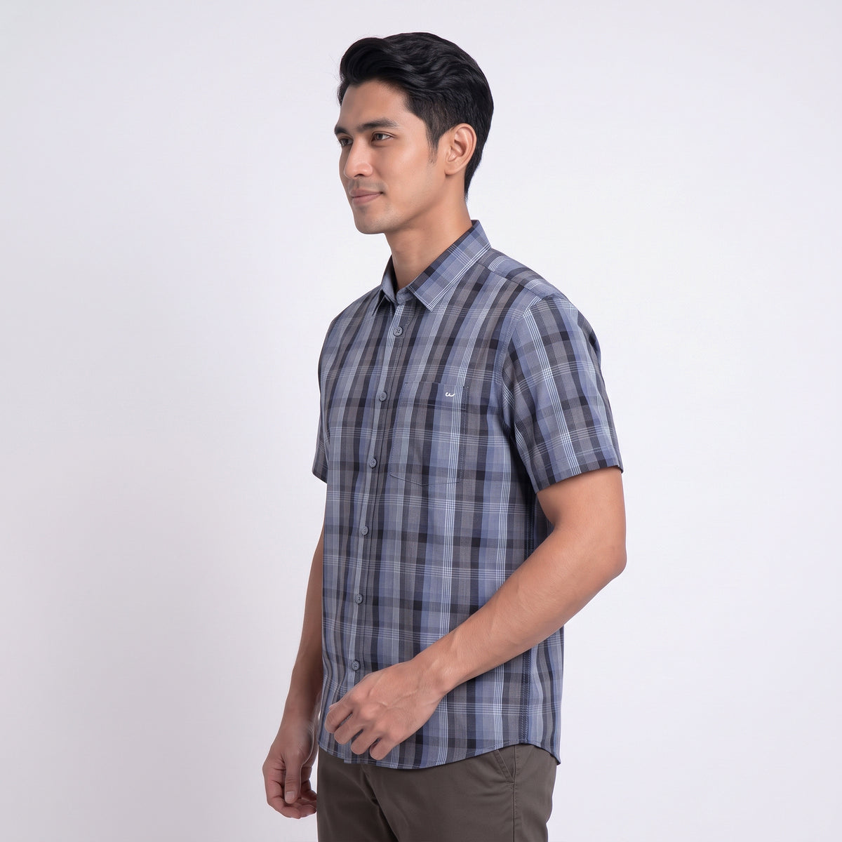 WATCHOUT KEMEJA PRIA LENGAN PENDEK ST EUGENE | SLIM FIT | JEANS | JS502600126