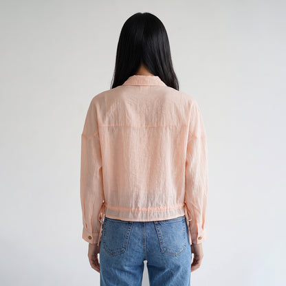 Triset Casual Blouse Wanita Crinkle Oversize Lengan Panjang Crop  | Relaxed Fit | TR3105050