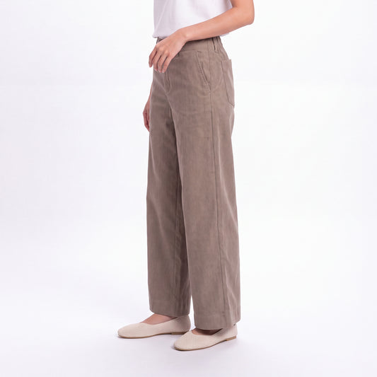 Triset Ladies Celana Panjang Wanita Corduroy Wide Leg Highwaist | Loose Fit | LP6005372