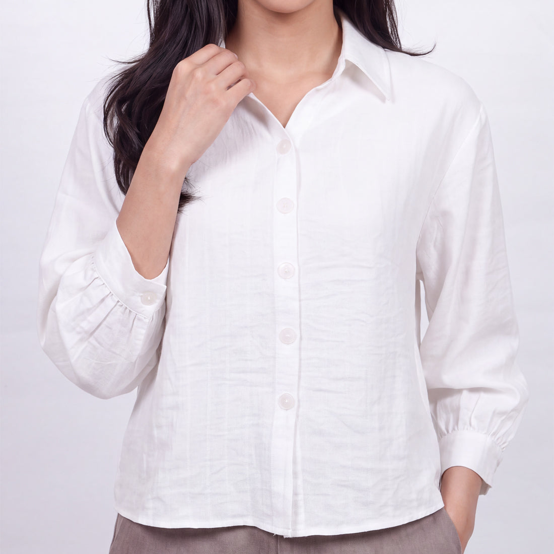 Triset Ladies Blouse Wanita Semi Crop Lengan Tujuh Perdelapan | Boxy Fit | LR3053970