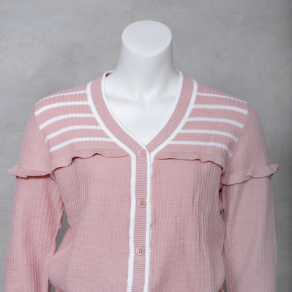 Triset Casual Cardigan Rajut Wanita Lengan Panjang Ruffle | Reguler Fit | TM3004330
