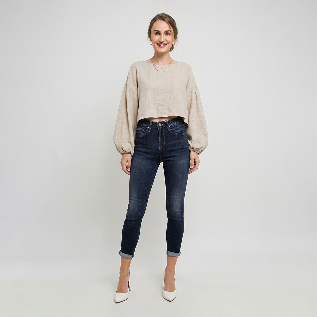 Triset Casual Skinny Jeans Wanita High Waist | Slim Fit | TP5006810