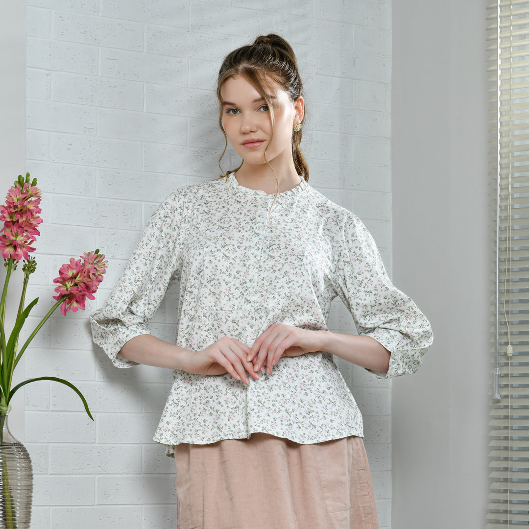 Triset Ladies Blouse Wanita Floral Lengan Tujuh Perdelapan | Reguler Fit | LR5000378