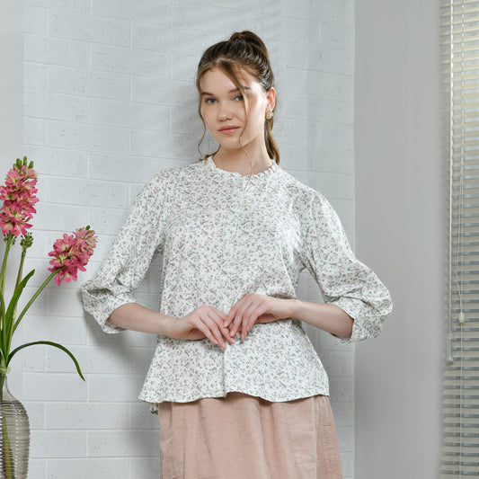 Triset Ladies Blouse Wanita Floral Lengan Tujuh Perdelapan | Reguler Fit | LR5000378