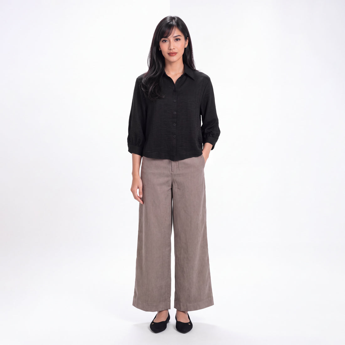 Triset Ladies Blouse Wanita Semi Crop Lengan Tujuh Perdelapan | Boxy Fit | LR3053970