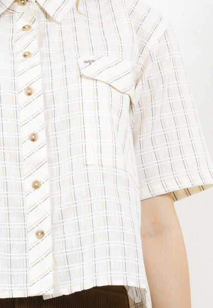 Triset Casual Pakaian Wanita LEA CROP OVERSIZE BLOUSE - TR5051701