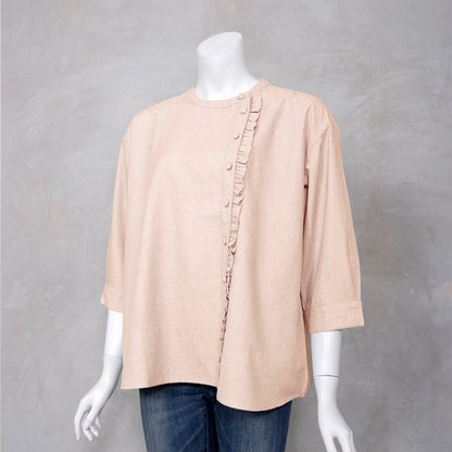 Triset Ladies Blouse Wanita Asimetris Lengan Tiga Perempat Ruffle | Reguler Fit | LR3051690