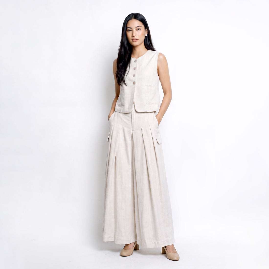 Triset Casual Rompi Outer Wanita Semi Crop Tanpa Lengan | Reguler Fit | TJ6001151