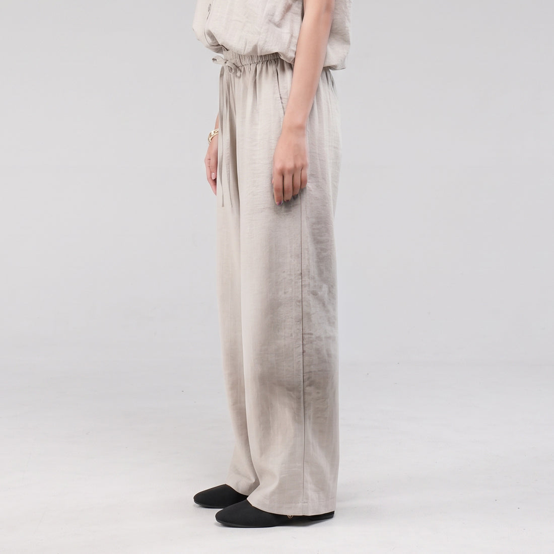Triset Ladies Celana Panjang Wanita Baggy Pants Wide Leg | Loose Fit | LP8003790