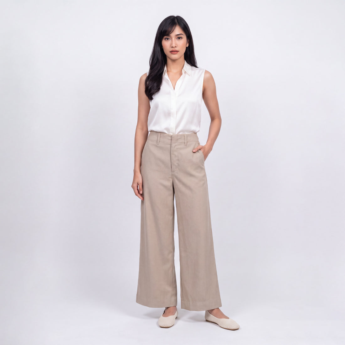 Triset Ladies Celana Panjang Wanita Corduroy Wide Leg Highwaist | Loose Fit | LP6005372