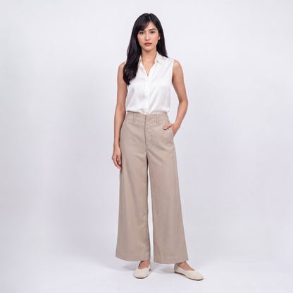 Triset Ladies Celana Panjang Wanita Corduroy Wide Leg Highwaist | Loose Fit | LP6005372