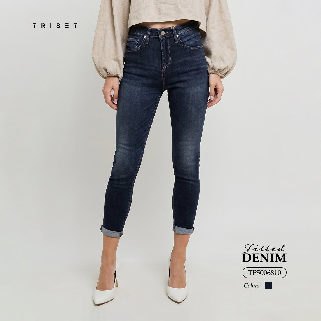 Triset Casual Skinny Jeans Wanita High Waist | Slim Fit | TP5006810