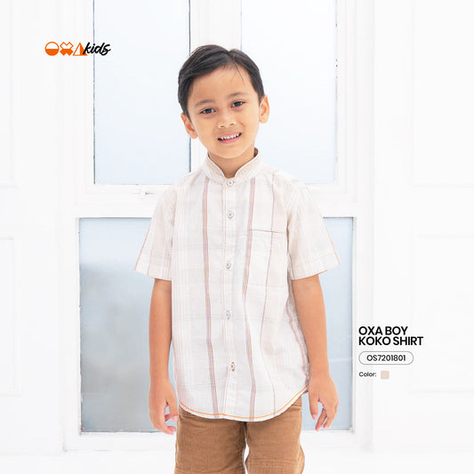 OXA Kids Kemeja Koko Anak Kotak Kotak Lengan Pendek | Reguler Fit | OS7101801