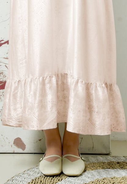 Triset Ladies Maxi Dress Wanita Silk Lengan Panjang Ruffle | Reguler Fit | LD8005978