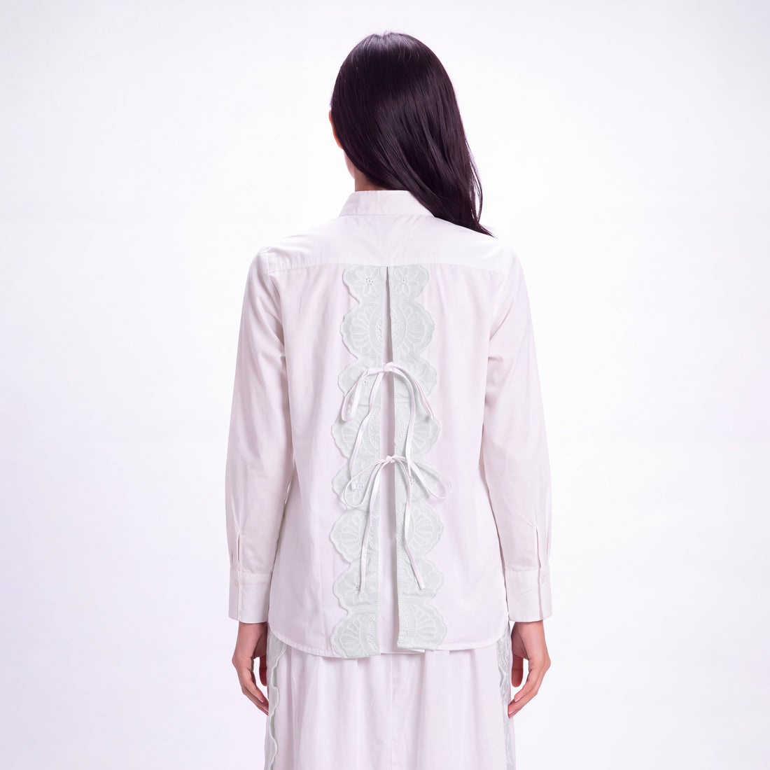 Triset Casual Blouse Wanita Lace Up Back Tali Pita Lengan Panjang | Reguler Fit | TR310729A