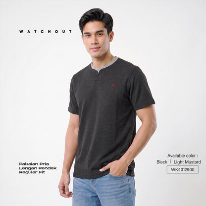 WATCHOUT KAOS PAKAIAN PRIA LENGAN PENDEK V-NECK | REGULER FIT | CASUAL | WK401290001
