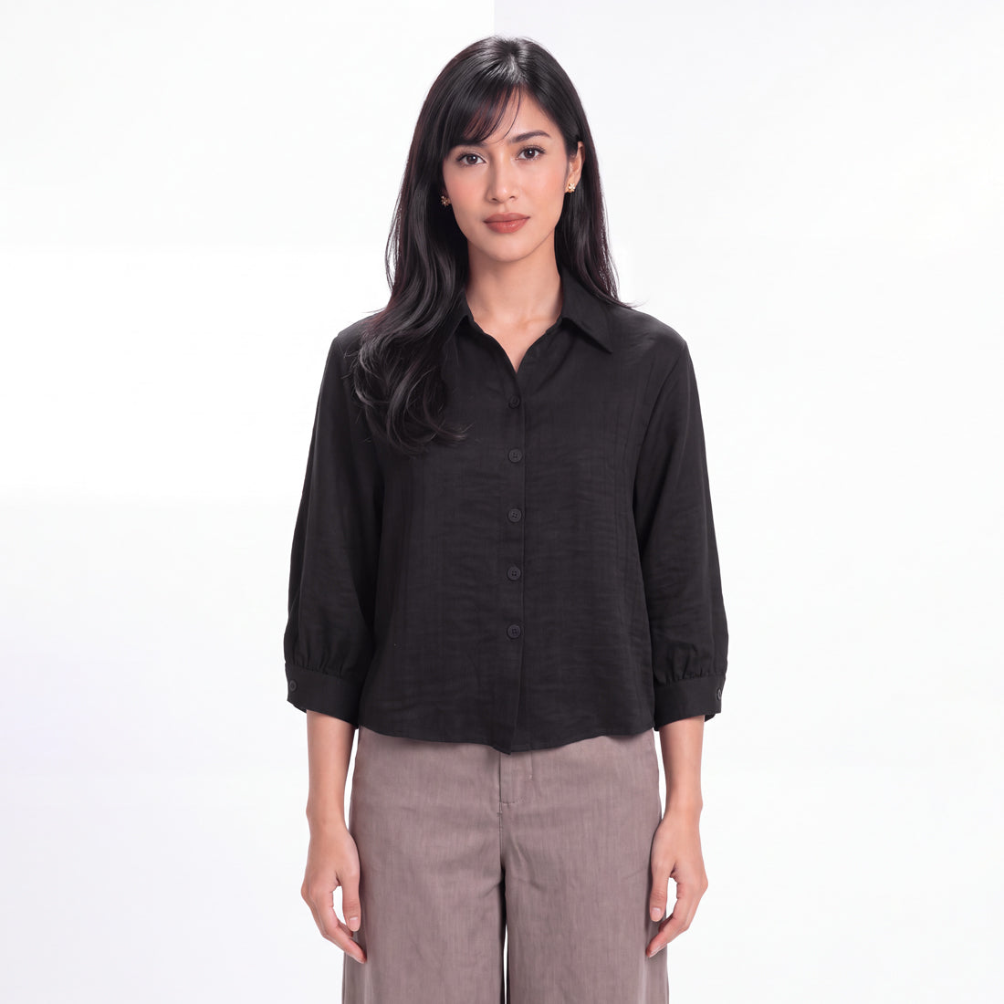 Triset Ladies Blouse Wanita Semi Crop Lengan Tujuh Perdelapan | Boxy Fit | LR3053970