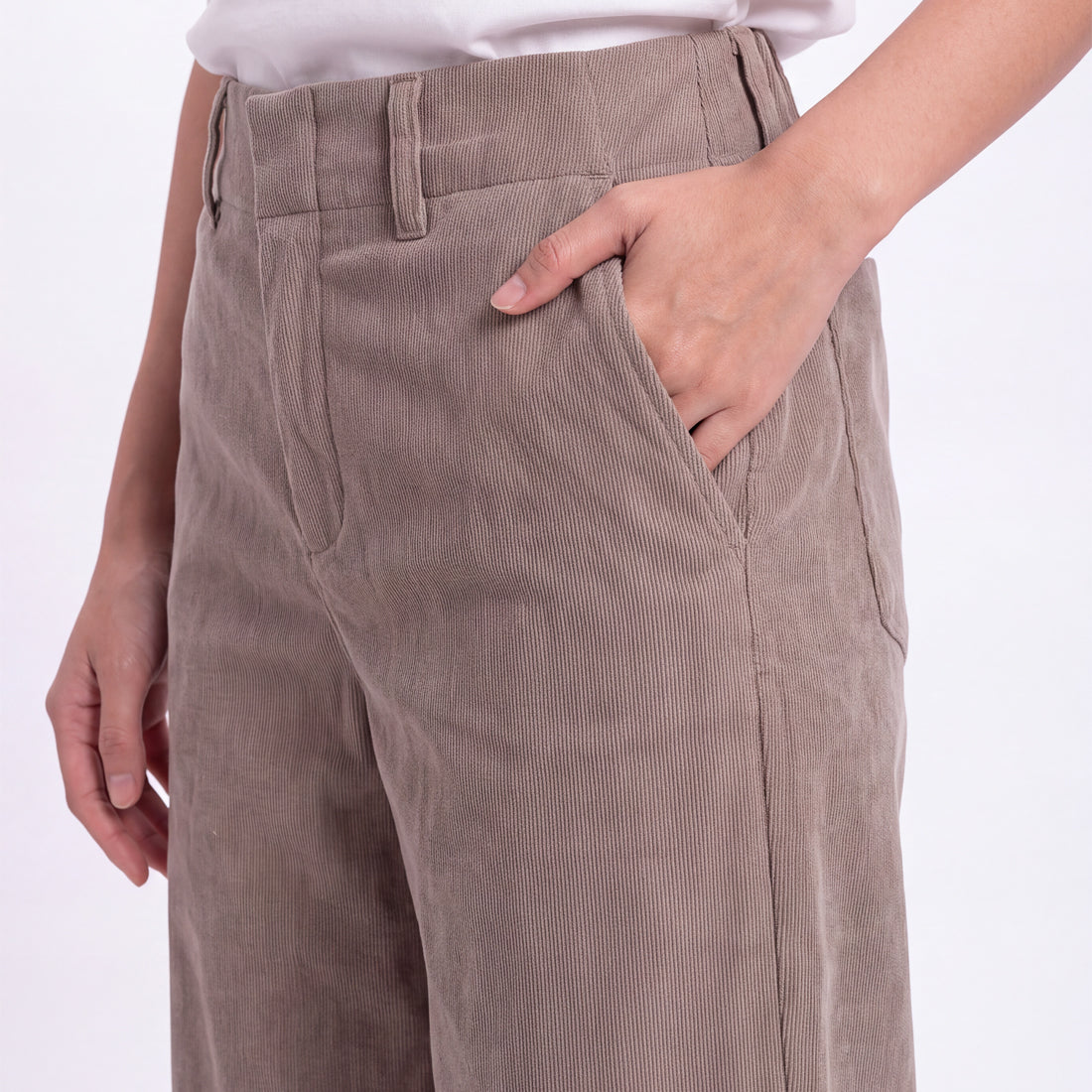 Triset Ladies Celana Panjang Wanita Corduroy Wide Leg Highwaist | Loose Fit | LP6005372