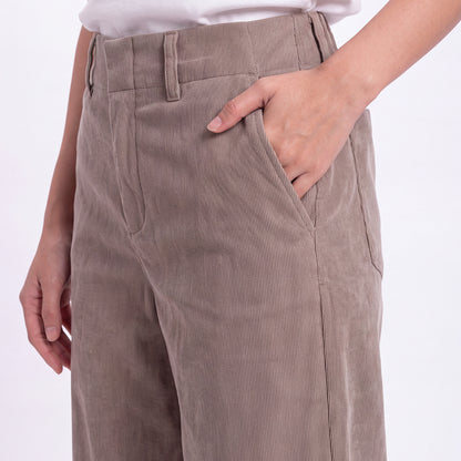 Triset Ladies Celana Panjang Wanita Corduroy Wide Leg Highwaist | Loose Fit | LP6005372