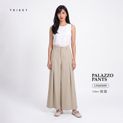 Triset Ladies Celana Panjang Wanita Palazzo Pants High Waist | Relaxed Fit | LP6005690