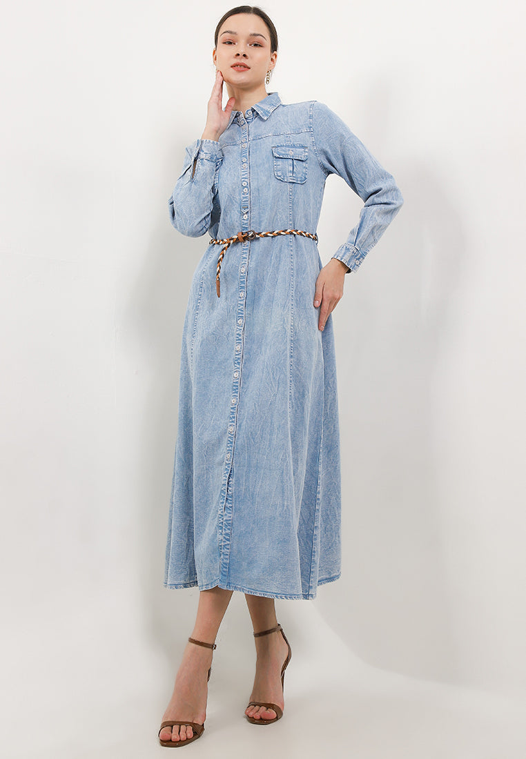 TRISET CASUAL AMAYA DENIM DRESS - TD3019010