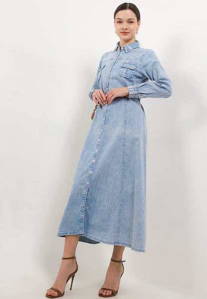 TRISET CASUAL AMAYA DENIM DRESS - TD3019010