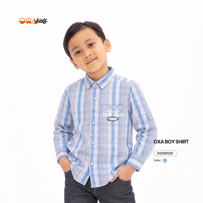 OXA Kids Kemeja Anak Kotak Kotak Lengan Panjang | Reguler Fit | OS3101301