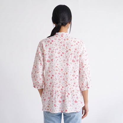 Triset Ladies Pakaian Wanita Blouse Floral Lengan 3/4 | Medium Crop | LR3052778