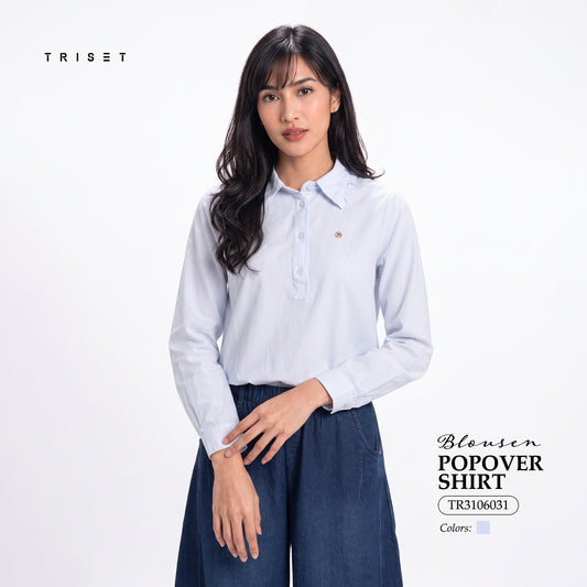 Triset Casual Blouse Wanita Striped Lengan Panjang | Reguler Fit | TR3106031