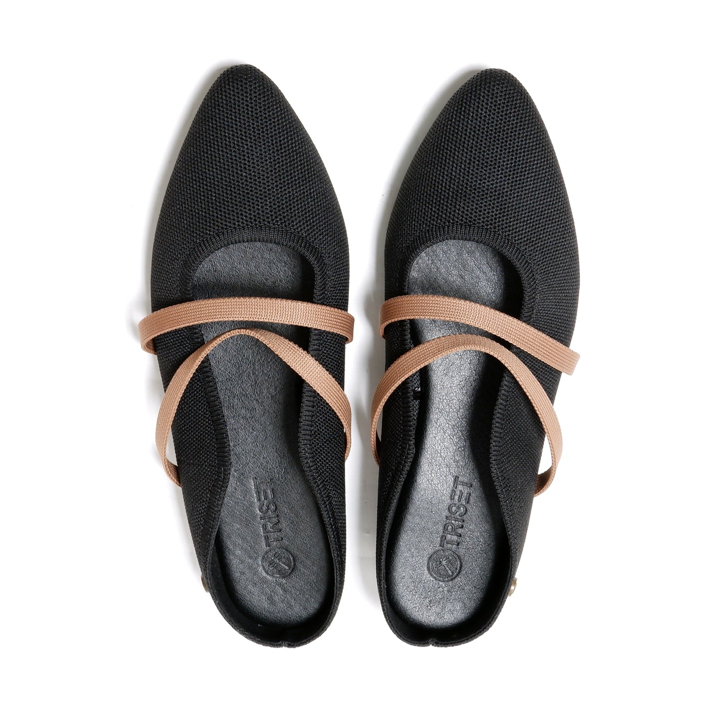 Triset Sepatu Wanita | Knit Cross-Strap | Flat | Mules | TF7001909