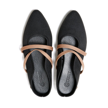 Triset Sepatu Wanita | Knit Cross-Strap | Flat | Mules | TF7001909