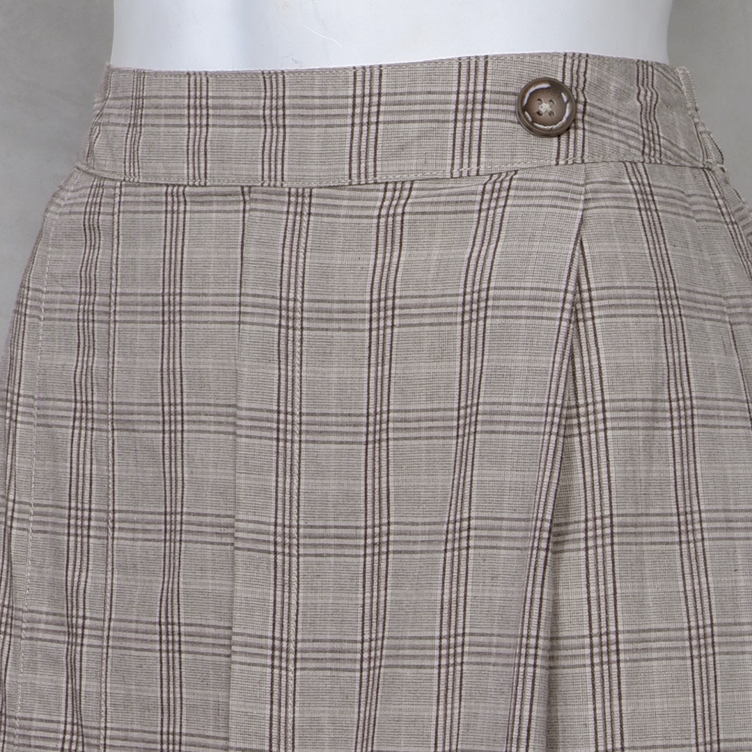 Triset Casual Rok Midi Wanita Kotak Rempel | Reguler Fit | TN3014091