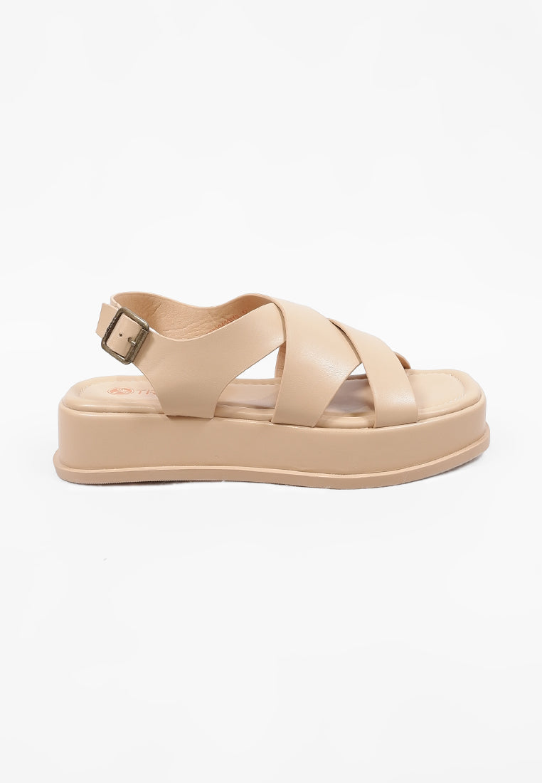 Triset Sandal Wanita | Casual | Cross Strap | Flat - TF8004303
