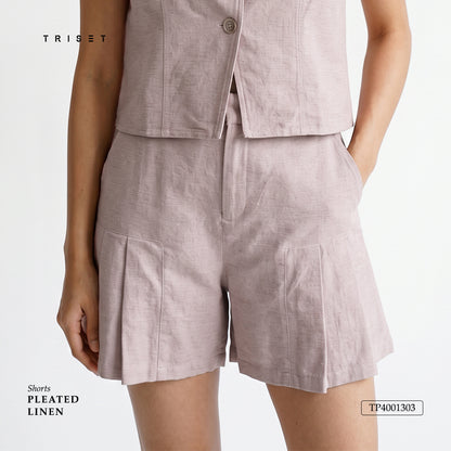 Trisel Casual Celana Pendek Wanita Pleated High Waist | Relaxed Fit | TP4001303