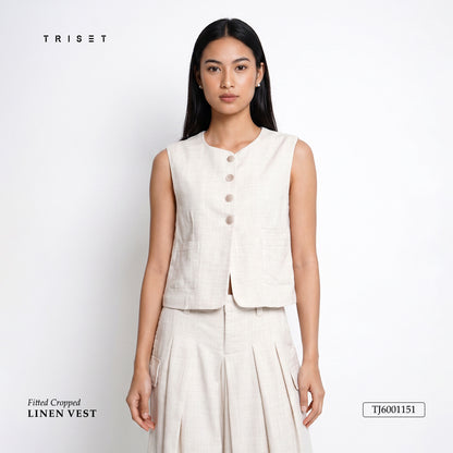 Triset Casual Rompi Outer Wanita Semi Crop Tanpa Lengan | Reguler Fit | TJ6001151